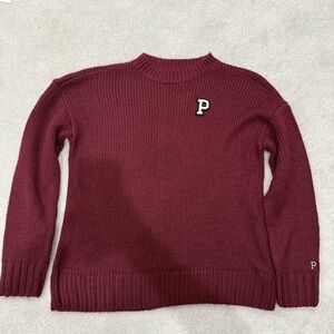 PINK Victoria's Secret Maroon Crew Neck Sweater